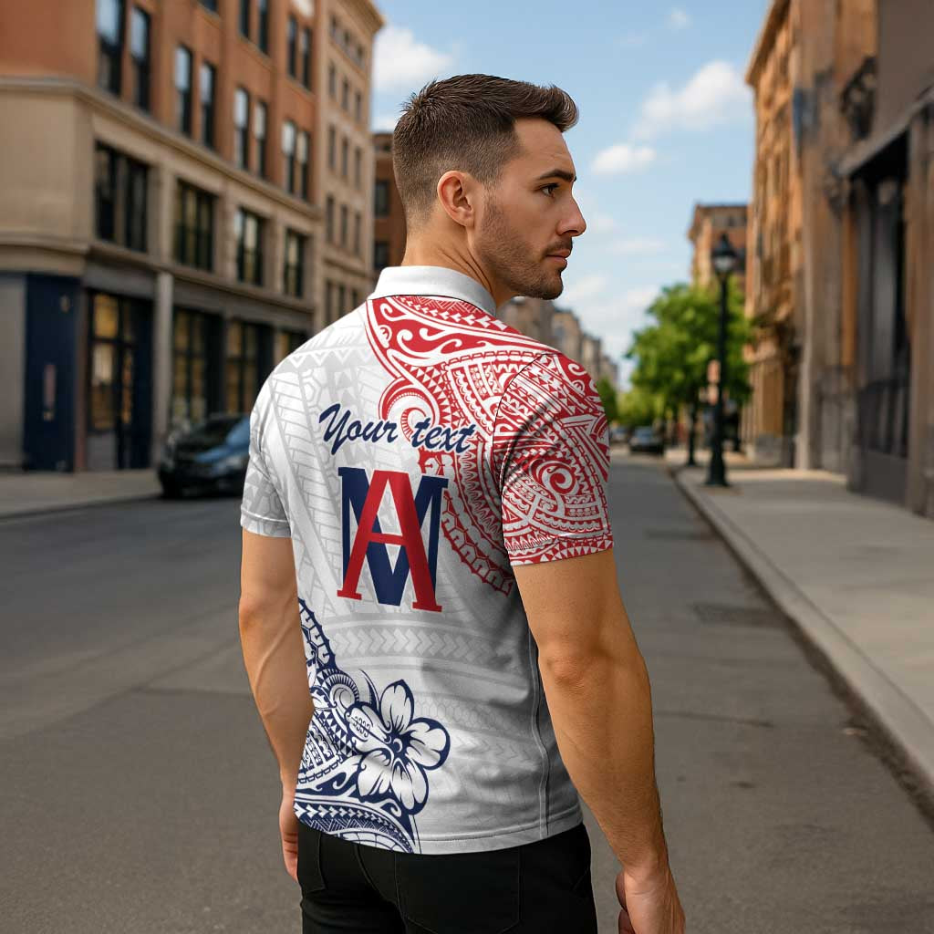 Kingdom of Uvea 1842-1860 Personalized Zipper Polo Shirt Wallis and Futuna Polynesian Tribal Pattern - Polynesian Pride