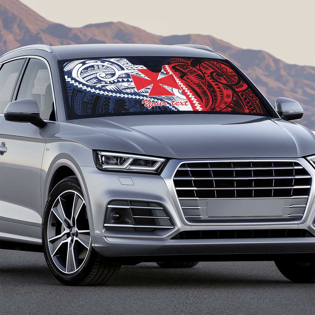 Kingdom of Uvea 1860-1886 Personalized Auto Sun Shade Wallis and Futuna Polynesian Tribal Pattern - Polynesian Pride