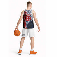 Kingdom of Uvea 1860-1886 Personalized Basketball Jersey Wallis and Futuna Polynesian Tribal Pattern - Polynesian Pride