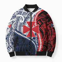 Kingdom of Uvea 1860-1886 Personalized Bomber Puffer Jacket Wallis and Futuna Polynesian Tribal Pattern - Polynesian Pride