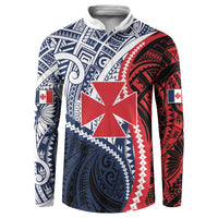 Kingdom of Uvea 1860-1886 Personalized Button Sweatshirt Wallis and Futuna Polynesian Tribal Pattern