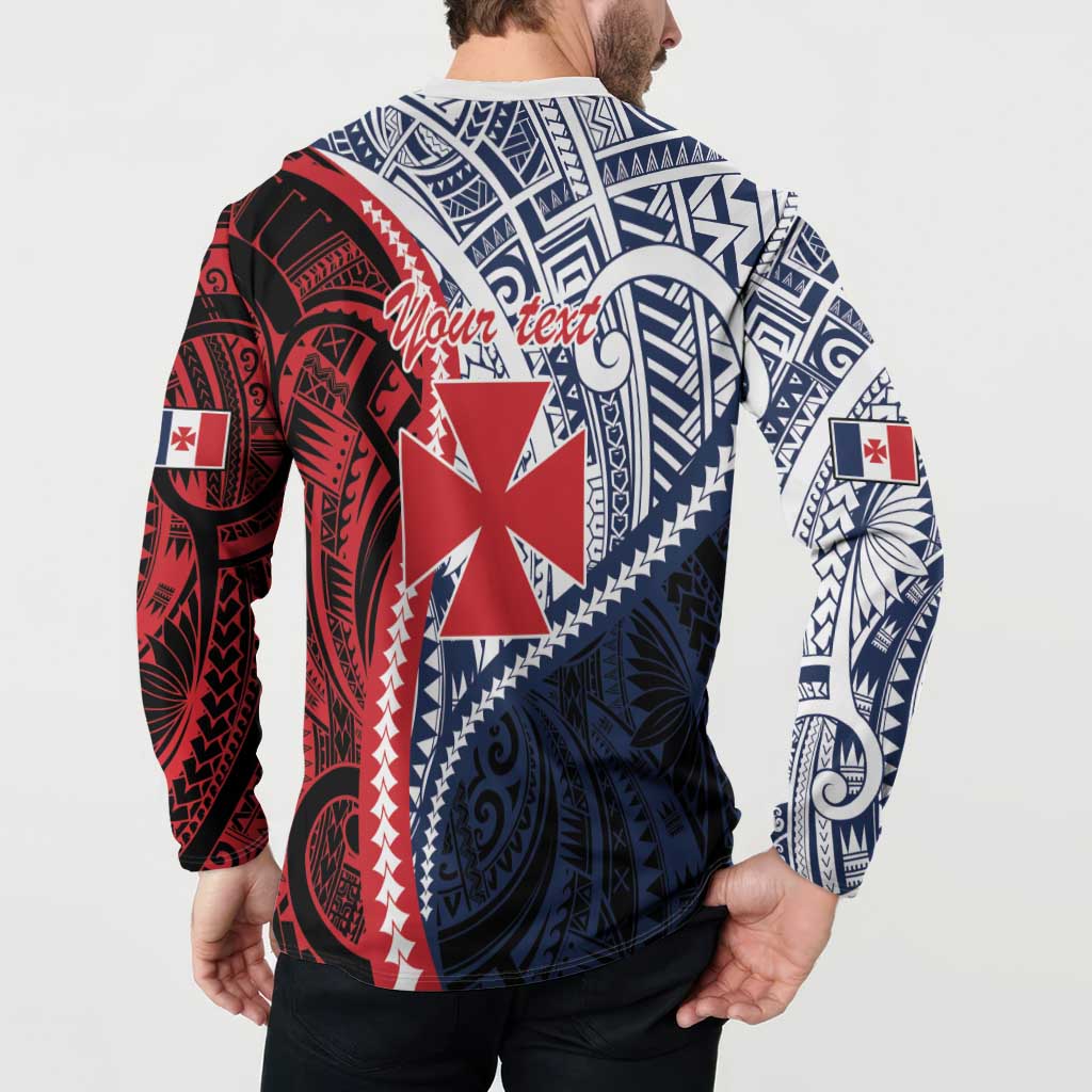 Kingdom of Uvea 1860-1886 Personalized Button Sweatshirt Wallis and Futuna Polynesian Tribal Pattern