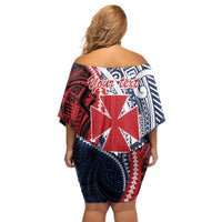 Kingdom of Uvea 1860-1886 Personalized Family Matching Off Shoulder Short Dress and Hawaiian Shirt Wallis and Futuna Polynesian Tribal Pattern