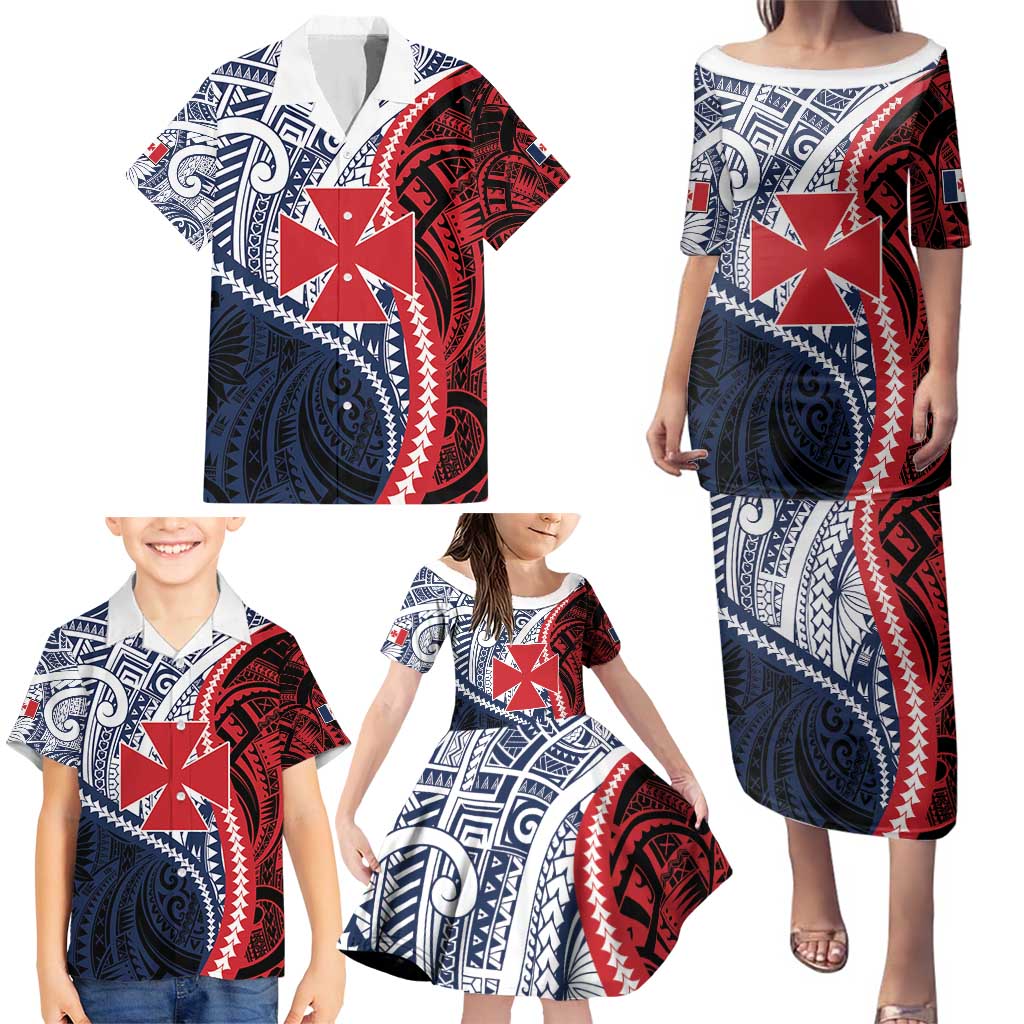 Kingdom of Uvea 1860-1886 Personalized Family Matching Puletasi and Hawaiian Shirt Wallis and Futuna Polynesian Tribal Pattern