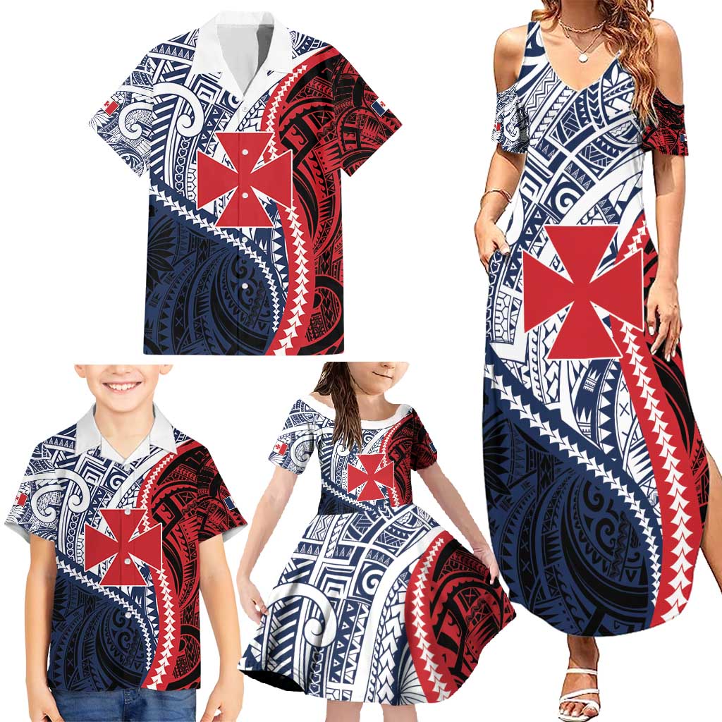 Kingdom of Uvea 1860-1886 Personalized Family Matching Summer Maxi Dress and Hawaiian Shirt Wallis and Futuna Polynesian Tribal Pattern