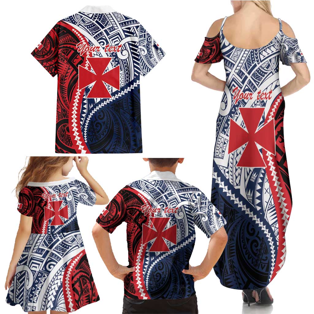 Kingdom of Uvea 1860-1886 Personalized Family Matching Summer Maxi Dress and Hawaiian Shirt Wallis and Futuna Polynesian Tribal Pattern