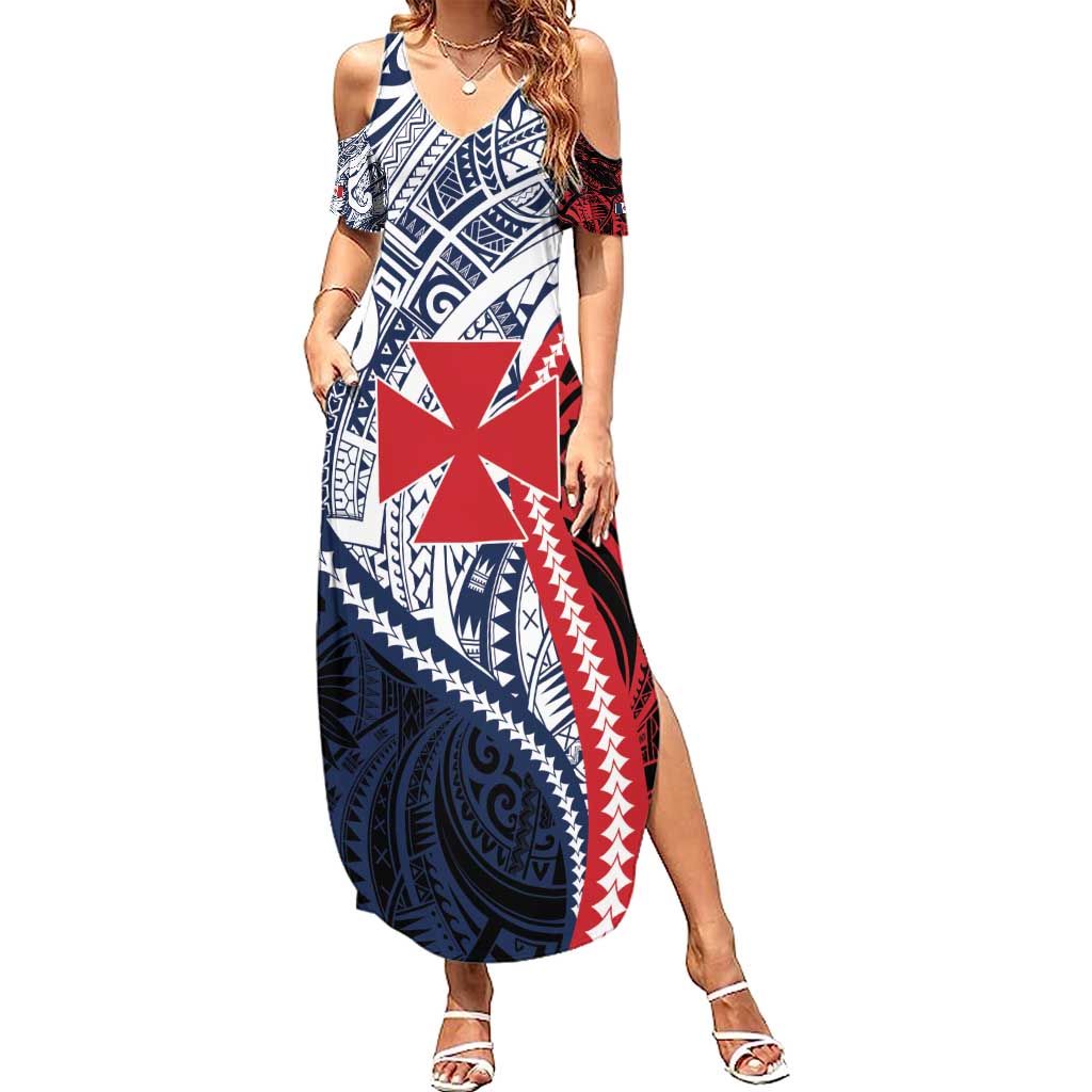 Kingdom of Uvea 1860-1886 Personalized Family Matching Summer Maxi Dress and Hawaiian Shirt Wallis and Futuna Polynesian Tribal Pattern
