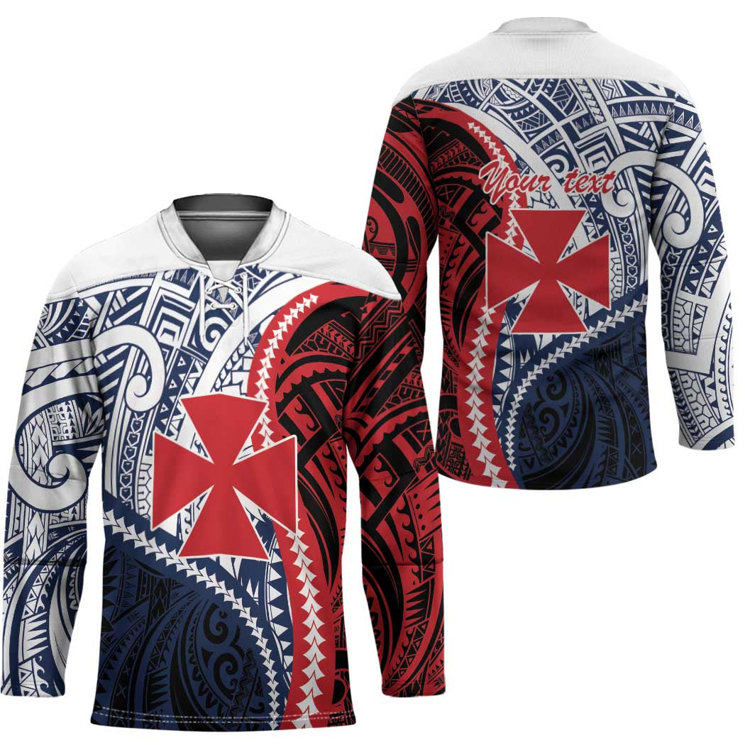 Kingdom of Uvea 1860-1886 Personalized Hockey Jersey Wallis and Futuna Polynesian Tribal Pattern - Polynesian Pride