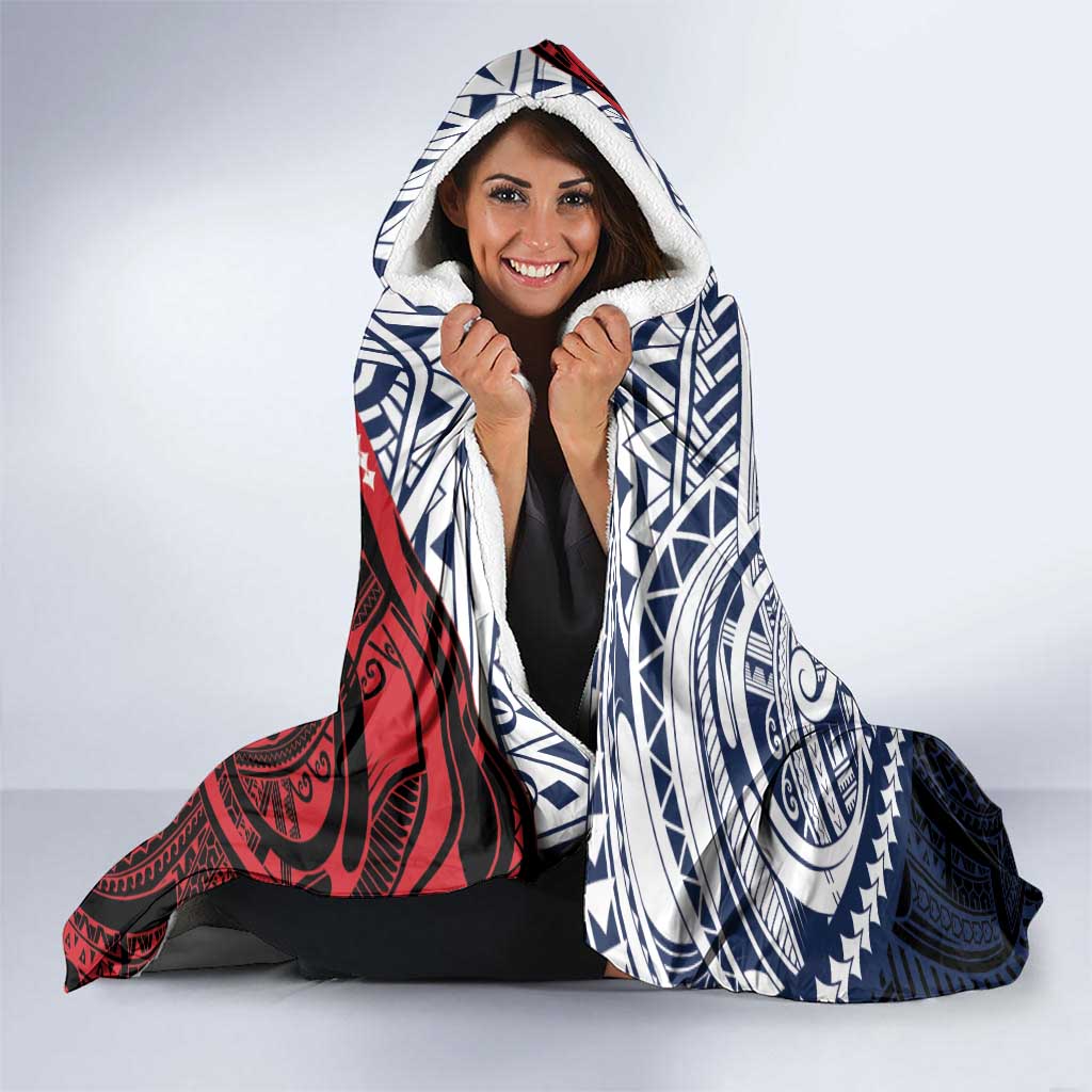 Kingdom of Uvea 1860-1886 Personalized Hooded Blanket Wallis and Futuna Polynesian Tribal Pattern