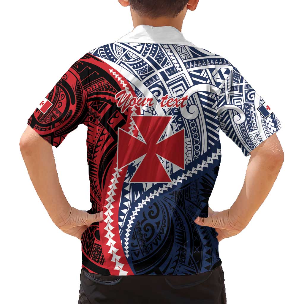Kingdom of Uvea 1860-1886 Personalized Kid Hawaiian Shirt Wallis and Futuna Polynesian Tribal Pattern