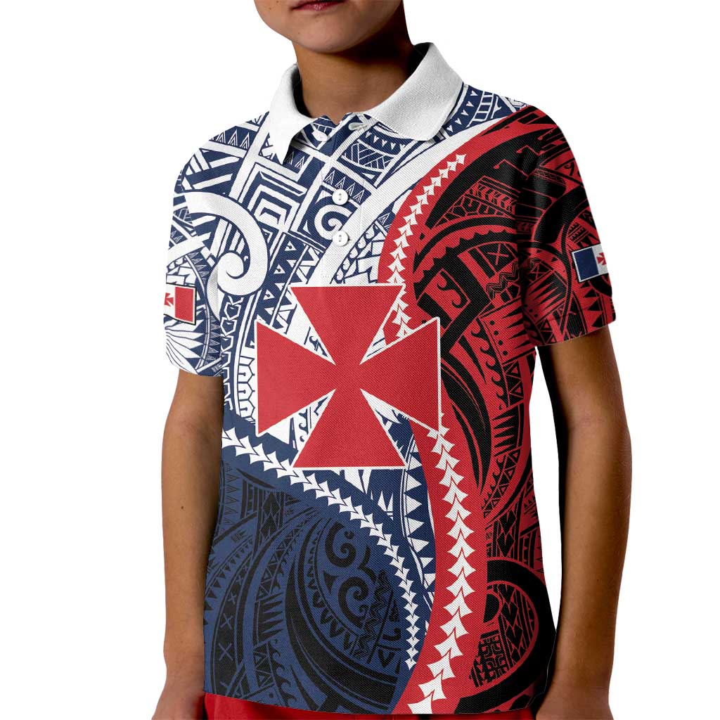 Kingdom of Uvea 1860-1886 Personalized Kid Polo Shirt Wallis and Futuna Polynesian Tribal Pattern LT9 Kid Red - Polynesian Pride