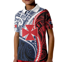 Kingdom of Uvea 1860-1886 Personalized Kid Polo Shirt Wallis and Futuna Polynesian Tribal Pattern LT9 Kid Red - Polynesian Pride