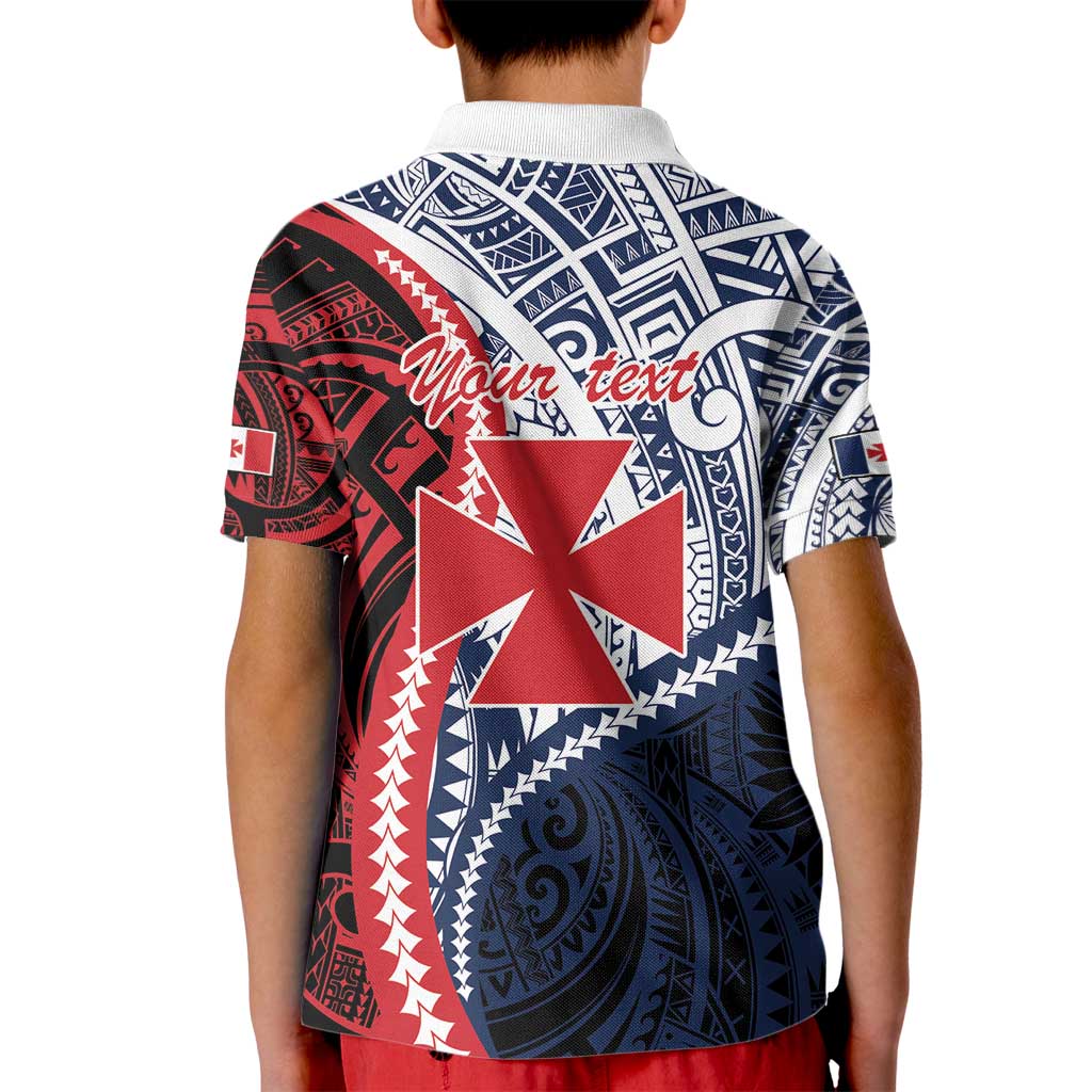 Kingdom of Uvea 1860-1886 Personalized Kid Polo Shirt Wallis and Futuna Polynesian Tribal Pattern LT9 - Polynesian Pride