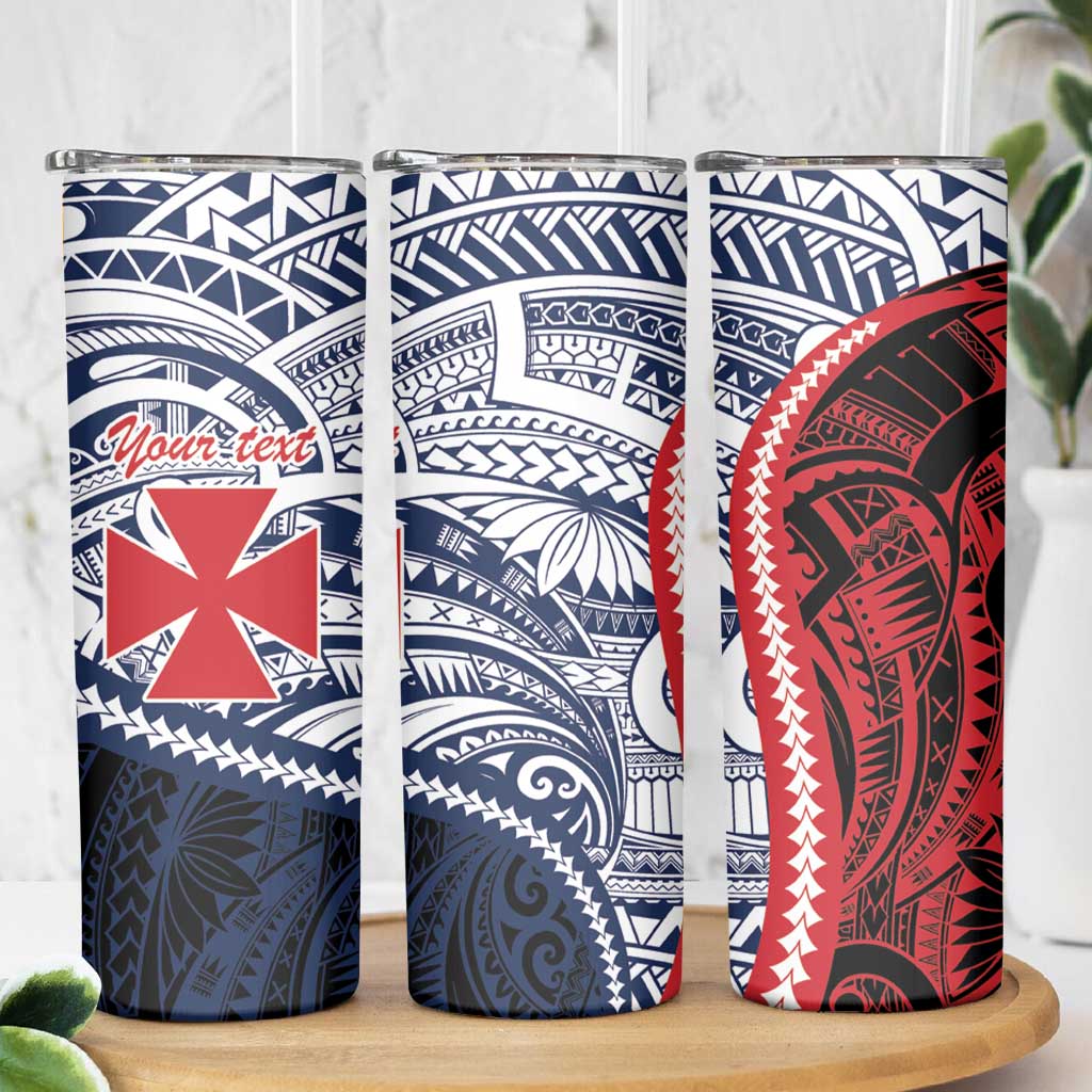 Kingdom of Uvea 1860-1886 Personalized Skinny Tumbler Wallis and Futuna Polynesian Tribal Pattern