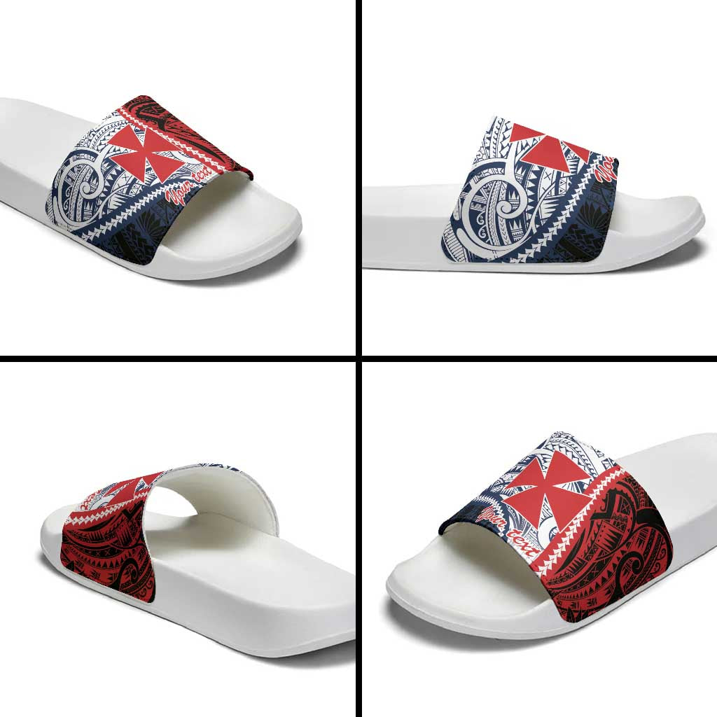Kingdom of Uvea 1860-1886 Personalized Slide Sandals Wallis and Futuna Polynesian Tribal Pattern - Polynesian Pride