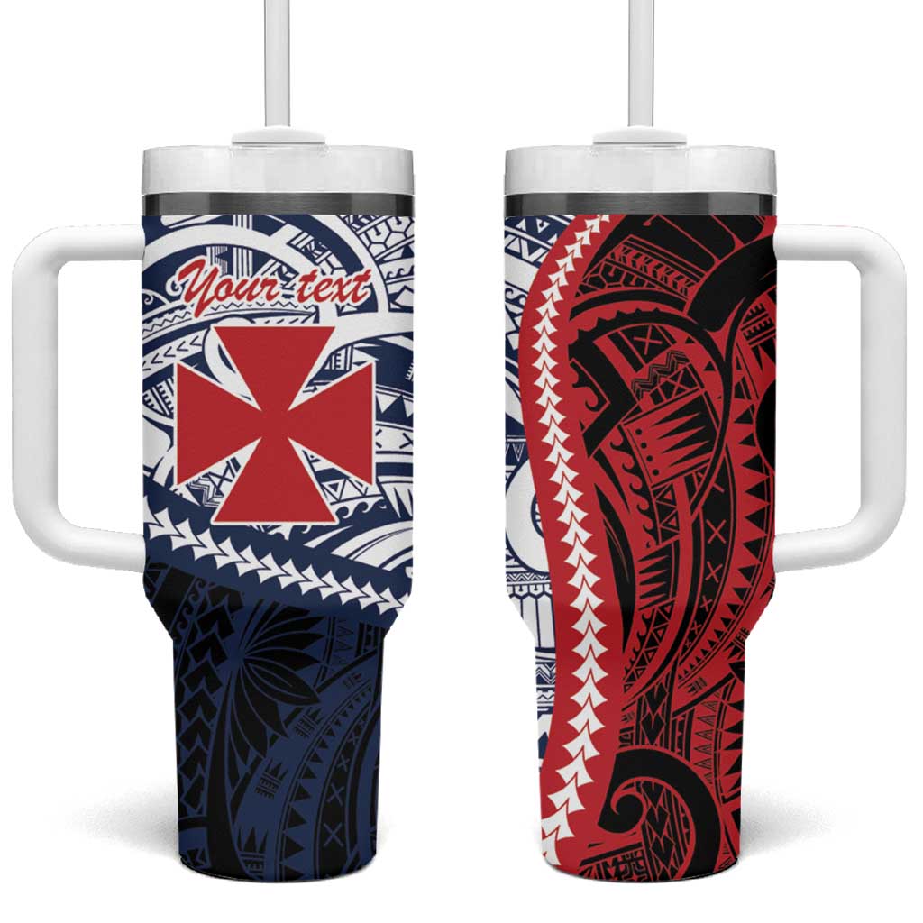 Kingdom of Uvea 1860-1886 Personalized Tumbler With Handle Wallis and Futuna Polynesian Tribal Pattern