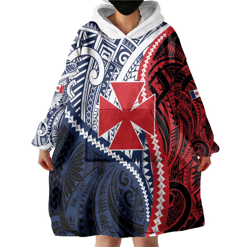 Kingdom of Uvea 1860-1886 Personalized Wearable Blanket Hoodie Wallis and Futuna Polynesian Tribal Pattern