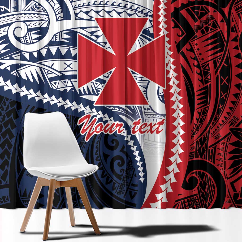 Kingdom of Uvea 1860-1886 Personalized Window Curtain Wallis and Futuna Polynesian Tribal Pattern