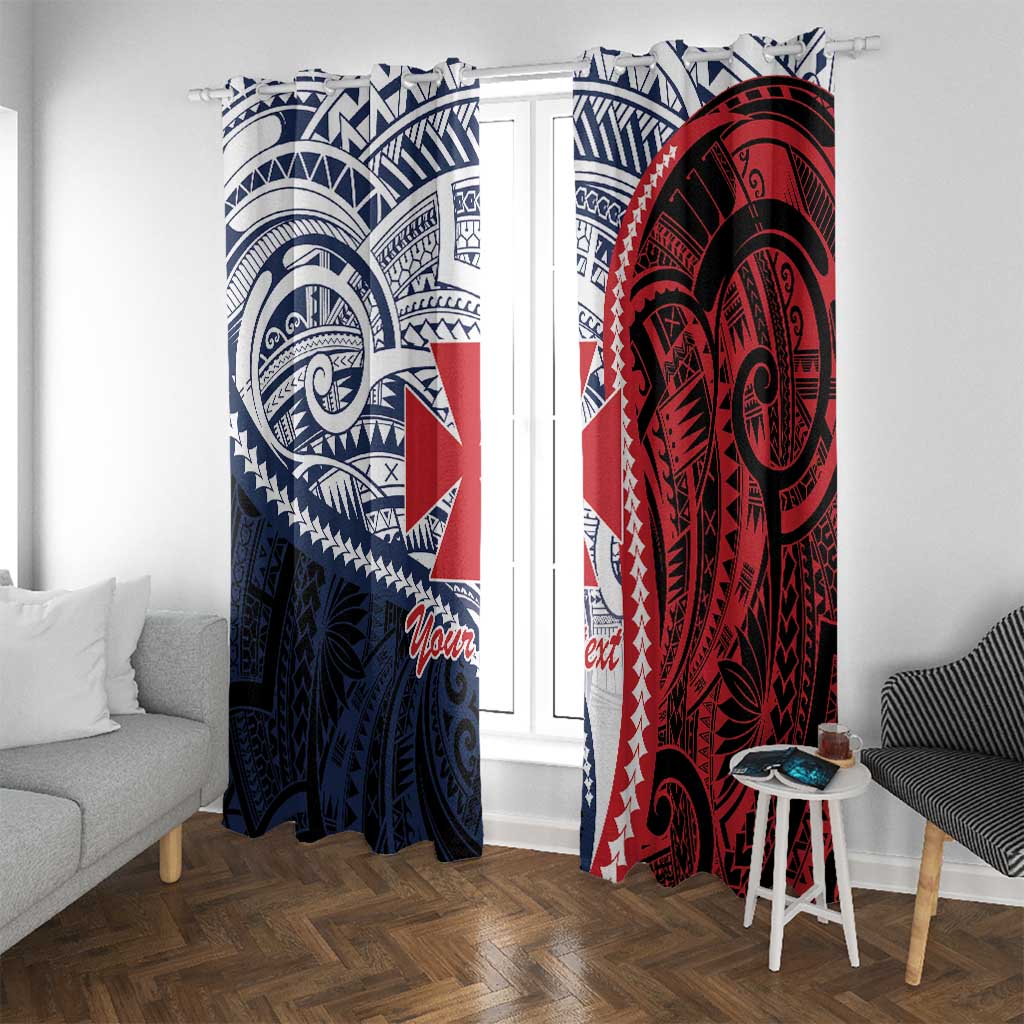 Kingdom of Uvea 1860-1886 Personalized Window Curtain Wallis and Futuna Polynesian Tribal Pattern