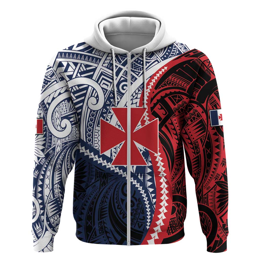 Kingdom of Uvea 1860-1886 Personalized Zip Hoodie Wallis and Futuna Polynesian Tribal Pattern