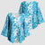 Hawaiian Lei Day Kimono Sleeve Blouse Blue Hibiscus Flowers Lei Art - Polynesian Pride