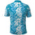 Hawaiian Lei Day Polo Shirt Blue Hibiscus Flowers Lei Art