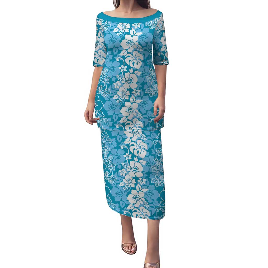 Hawaiian Lei Day Puletasi Blue Hibiscus Flowers Lei Art