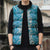 Hawaiian Lei Day Sleeveless Puffer Jacket Blue Hibiscus Flowers Lei Art - Polynesian Pride