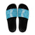 Hawaiian Lei Day Slide Sandals Blue Hibiscus Flowers Lei Art - Polynesian Pride