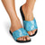 Hawaiian Lei Day Slide Sandals Blue Hibiscus Flowers Lei Art - Polynesian Pride