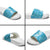 Hawaiian Lei Day Slide Sandals Blue Hibiscus Flowers Lei Art - Polynesian Pride