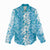 Hawaiian Lei Day Women Casual Shirt Blue Hibiscus Flowers Lei Art