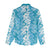 Hawaiian Lei Day Women Casual Shirt Blue Hibiscus Flowers Lei Art