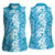 Hawaiian Lei Day Women Sleeveless Polo Shirt Blue Hibiscus Flowers Lei Art