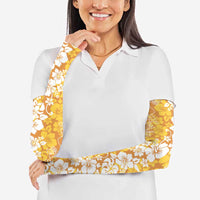 Hawaiian Lei Day Arm Sleeves Gold Hibiscus Flowers Lei Art - Polynesian Pride