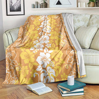 Hawaiian Lei Day Blanket Gold Hibiscus Flowers Lei Art