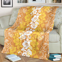 Hawaiian Lei Day Blanket Gold Hibiscus Flowers Lei Art