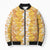 Hawaiian Lei Day Bomber Puffer Jacket Gold Hibiscus Flowers Lei Art - Polynesian Pride