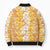 Hawaiian Lei Day Bomber Puffer Jacket Gold Hibiscus Flowers Lei Art - Polynesian Pride