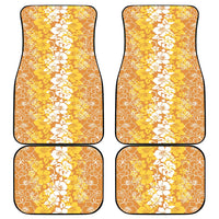 Hawaiian Lei Day Car Mats Gold Hibiscus Flowers Lei Art