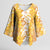 Hawaiian Lei Day Kimono Sleeve Blouse Gold Hibiscus Flowers Lei Art - Polynesian Pride