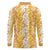 Hawaiian Lei Day Long Sleeve Polo Shirt Gold Hibiscus Flowers Lei Art