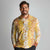 Hawaiian Lei Day Long Sleeve Polo Shirt Gold Hibiscus Flowers Lei Art