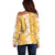 Hawaiian Lei Day Off Shoulder Sweater Gold Hibiscus Flowers Lei Art