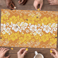 Hawaiian Lei Day Puzzle Gold Hibiscus Flowers Lei Art - Polynesian Pride
