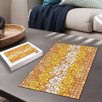 Hawaiian Lei Day Puzzle Gold Hibiscus Flowers Lei Art - Polynesian Pride