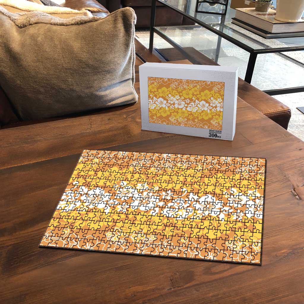 Hawaiian Lei Day Puzzle Gold Hibiscus Flowers Lei Art - Polynesian Pride