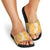 Hawaiian Lei Day Slide Sandals Gold Hibiscus Flowers Lei Art - Polynesian Pride