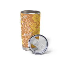 Hawaiian Lei Day Tumbler Cup Gold Hibiscus Flowers Lei Art