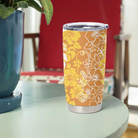 Hawaiian Lei Day Tumbler Cup Gold Hibiscus Flowers Lei Art